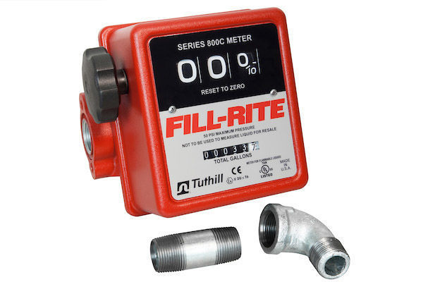 Imagen de  FILL-RITE 807CMK 3/4 "5-20 GPM MEDIDOR MECÁNICO DE 3 RUEDAS, ALUMINIO, CON KIT DE MONTAJE PARA BOMBAS SERIE 1200, 2400, 600 y 700