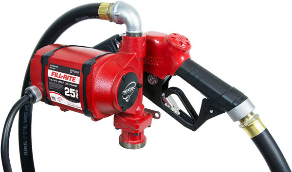Picture of FILL-RITE NX25-DDCNB-AA 12V / 24V 25 GPM CONTINUOUS DUTY BUNG MOUNTED FUEL TRANSFER PUMP W/DISCHARGE HOSE & AUTOMATIC NOZZLE,RED-SOLD OUT