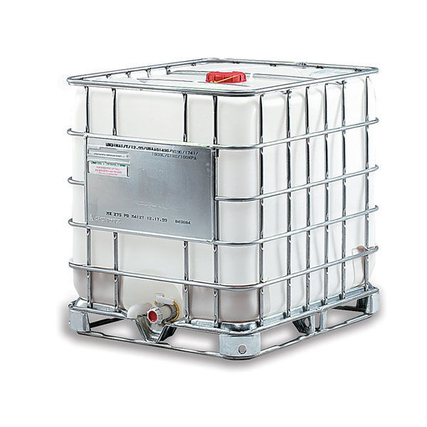 Imagen de CONTENEDOR IBC DE 275 GALONES CON PALETA Y JAULA DE METAL