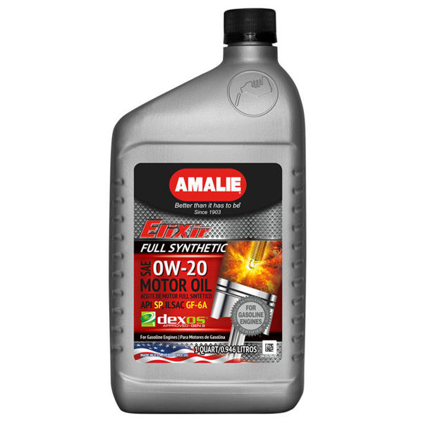 Imagen de AMALIE ELIXIR SINTÉTICO COMPLETO 0W-20 DEXOS1 (12/1 QT.)